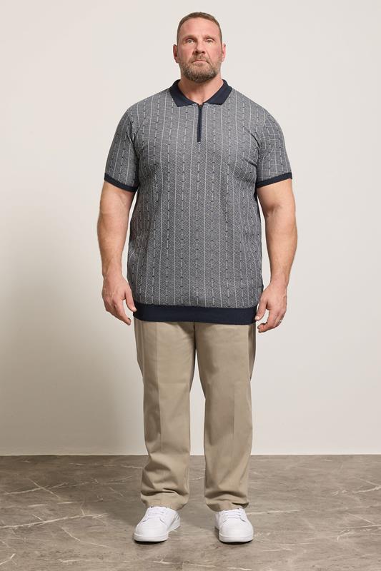 D555 Big & Tall Stone Brown Stretch Chinos | BadRhino 1