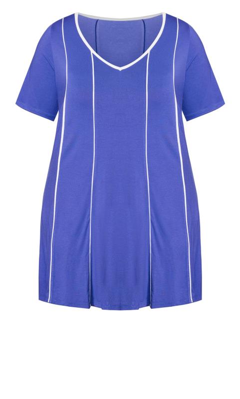 Evans Blue Contrast Piped Longline Tunic 5