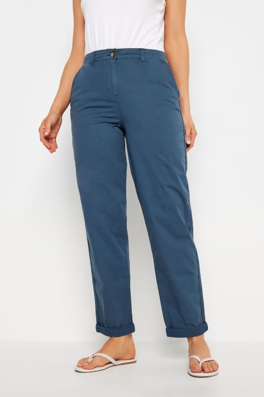 LTS Tall Women's Navy Blue Straight Leg Chino Trousers | Long Tall Sally 2