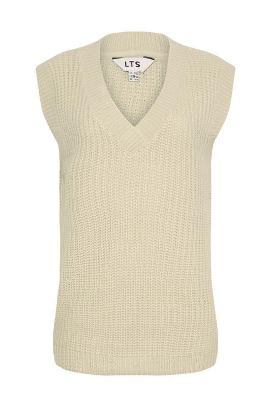 LTS Tall Beige Brown Chunky Knit Vest Top 6