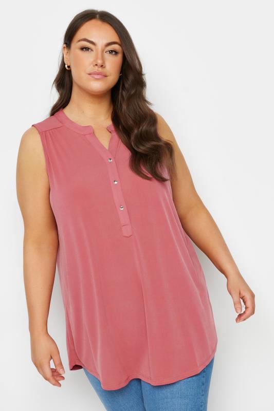 Plus Size  YOURS Curve Pink Sleeveless Blouse