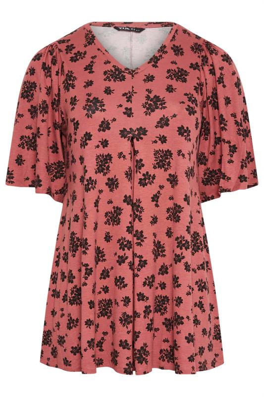 YOURS Plus Size Pink Floral Print Swing Top | Yours Clothing 6
