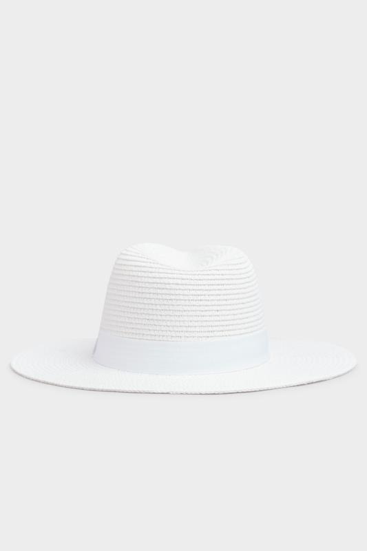 White Straw Fedora Hat 3