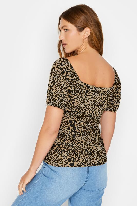 LTS Tall Brown Leopard Print Square Neck Top | Long Tall Sally 3