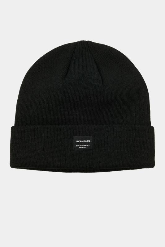 JACK & JONES Black Patch Logo Beanie | BadRhino 2