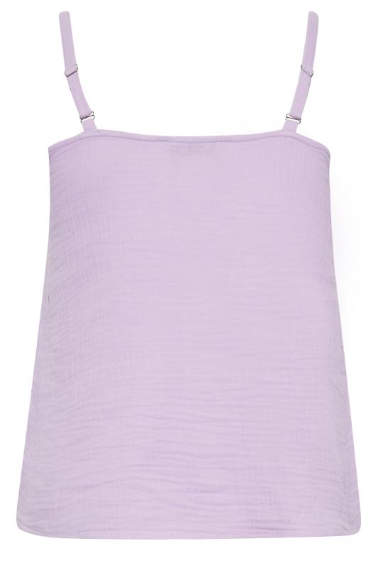 YOURS Plus Size Lilac Purple Button Cami Top | Yours Clothing 7