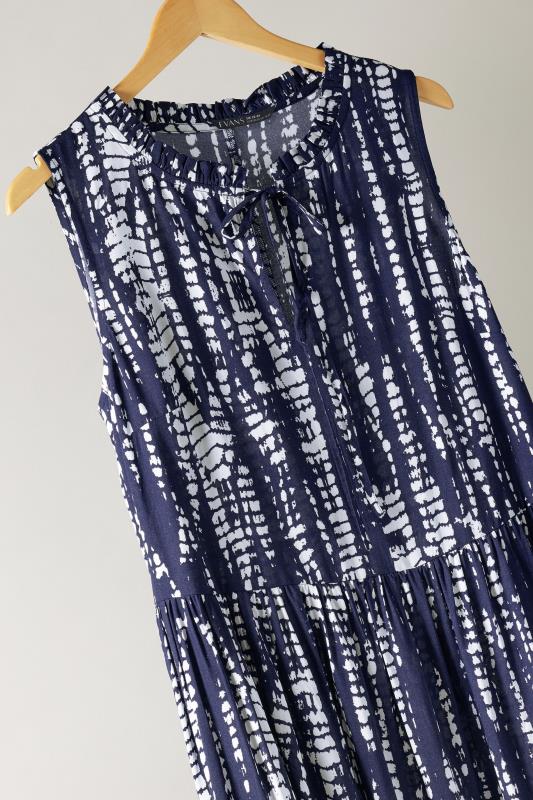 EVANS Plus Size Navy Blue Tie Dye Print Midi Dress | Evans 7