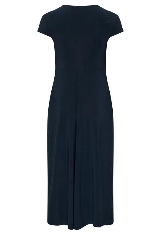YOURS LONDON Plus Size Navy Blue Twist Front Dress | Yours Clothing 2