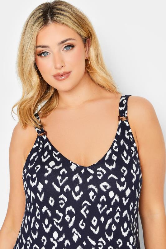 YOURS Plus Size Navy Blue Ikat Print Beach Dress | Yours Clothing 4