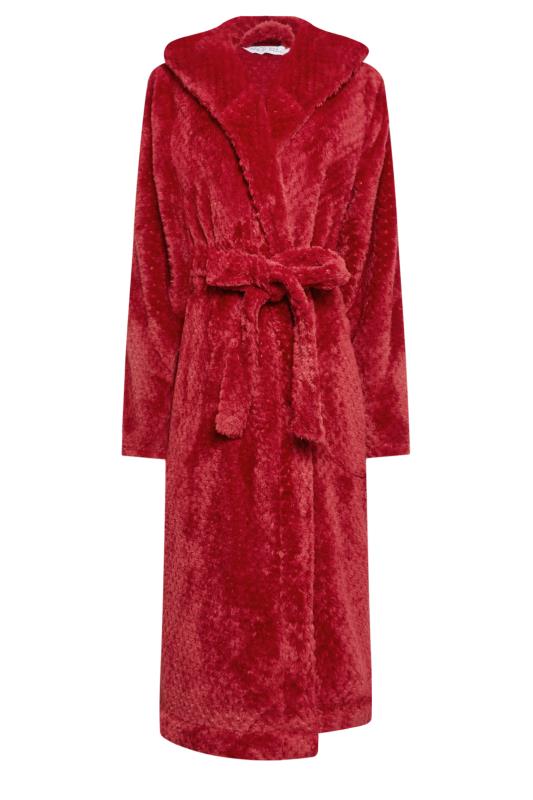 M&Co Red Hooded Soft Touch Maxi Dressing Gown | M&Co 7