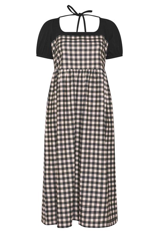 LIMITED COLLECTION Plus Size Black Contrast Gingham Dress | Yours Clothing 5