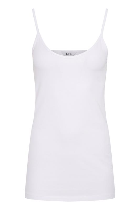 LTS Tall White Cotton Stretch Cami Top 5