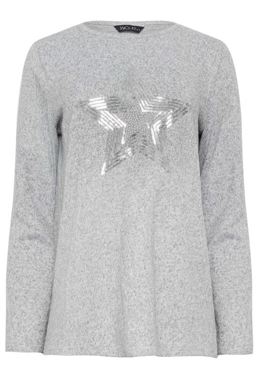 M&Co Grey Sequin Star Soft Touch Jumper | M&Co 6