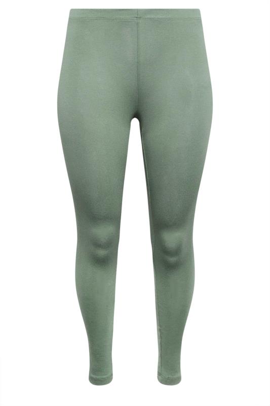 YOURS Plus Size Sage Green Stretch Leggings | Yours Clothing 5