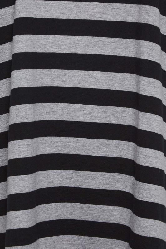 YOURS Plus Size 2 PACK Grey & Grey Stripe Oversized Boxy T-Shirt | Yours Clothing 7
