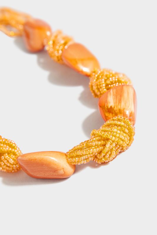 Orange Beaded Stone Necklace 3