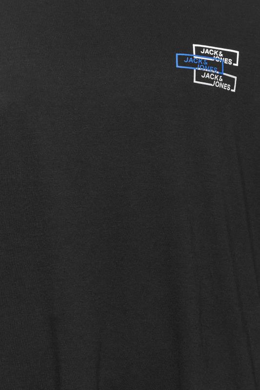 JACK & JONES Big & Tall Black Mini Logo Print T-Shirt | BadRhino 2