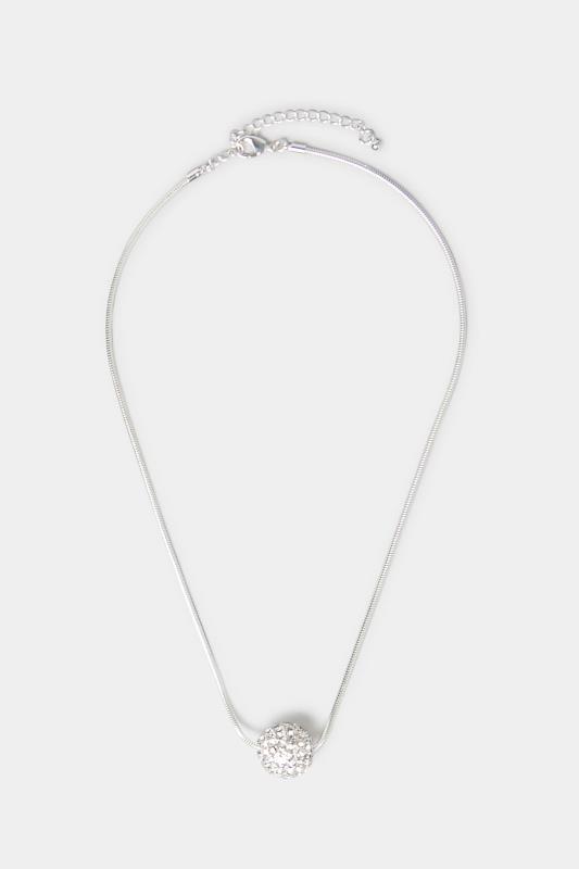 Silver Diamante Ball Necklace | Yours Clothing 2