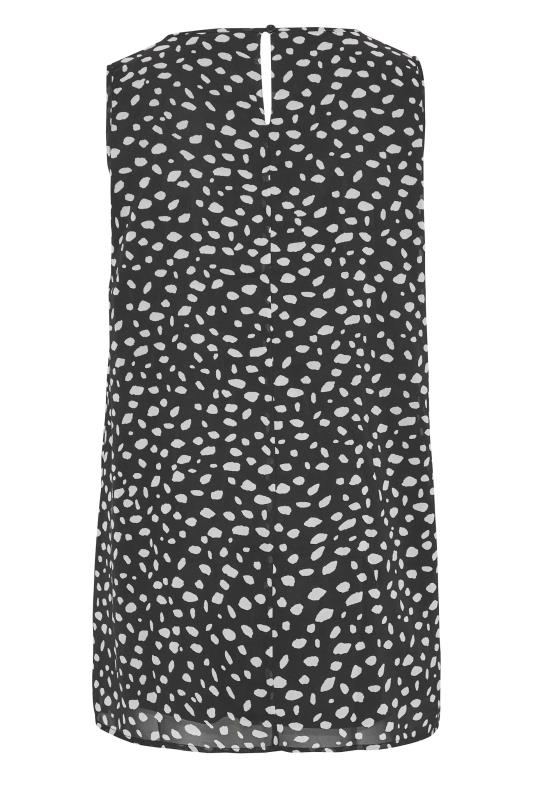 Plus Size Black Dalmatian Print Pleat Front Sleeveless Blouse | Yours Clothing 7