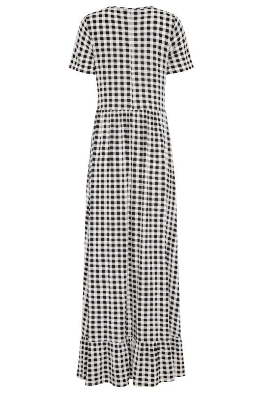 LTS Tall White Gingham Tiered Maxi Dress 9