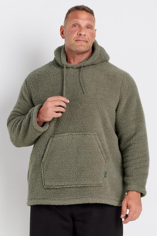  Grande Taille BadRhino Big & Tall Natural Brown Borg Lounge Hoodie