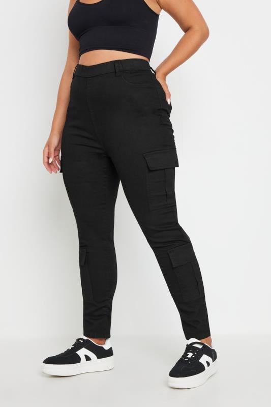  Grande Taille YOURS Curve Black Cargo Pocket Jeggings