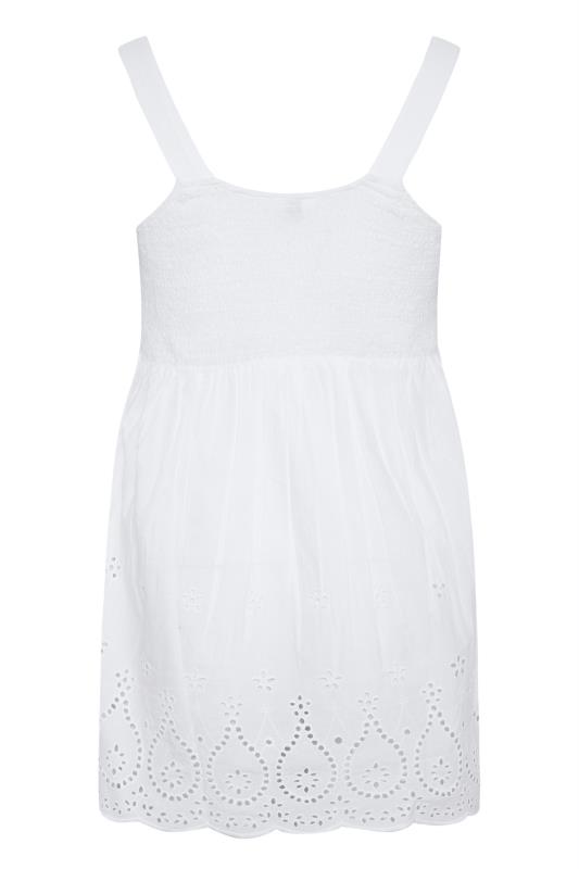 Curve White Shirred Broderie Anglaise Vest Top 7