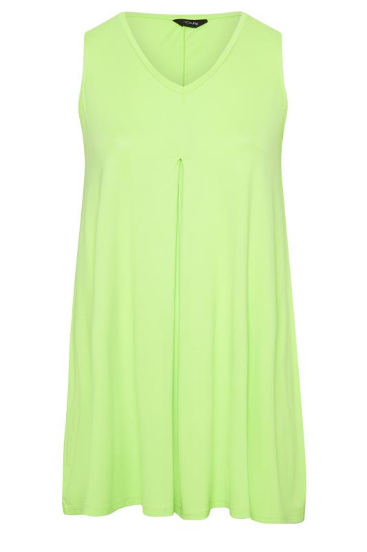 YOURS Plus Size Lime Green Swing Vest Top | Yours Clothing  5