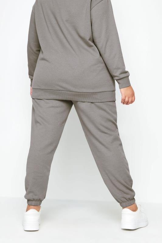 YOURS Curve Light Grey Cuffed Joggers | Yours Clothing 4