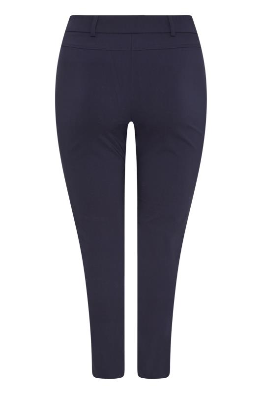Plus Size Navy Blue Bengaline Trousers | Yours Clothing 5