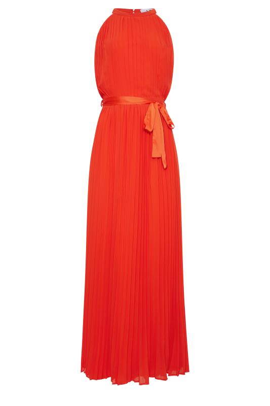 LTS Tall Womens Orange Halterneck Pleated Maxi Dress | Long Tall Sally 5
