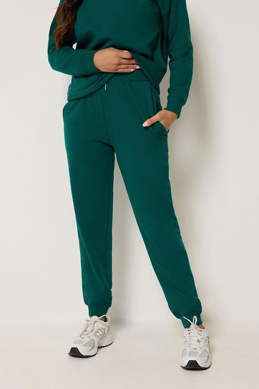 PixieGirl Petite Women's Forest Green Cuffed Joggers | PixieGirl  1