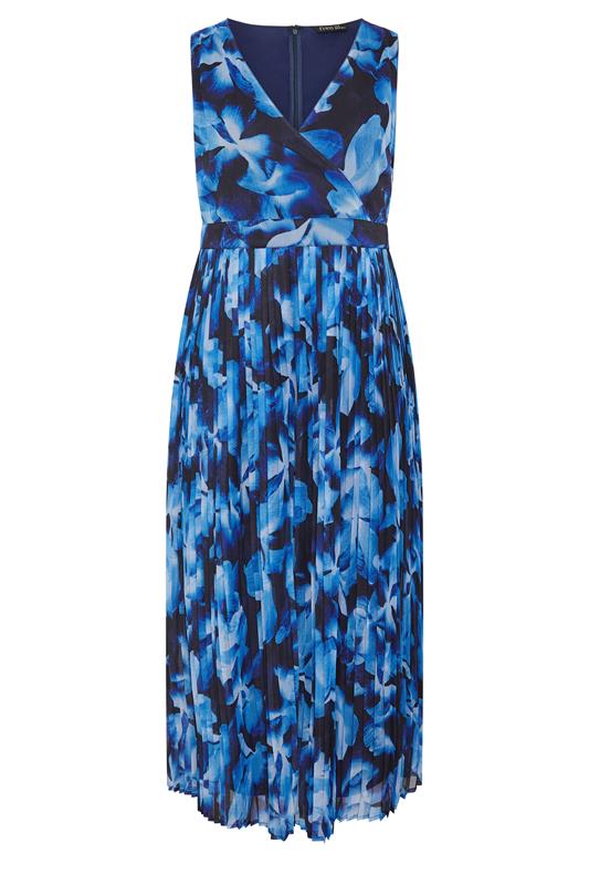 EVANS Plus Size Navy Blue Floral Pleat Jumpsuit | Evans 5