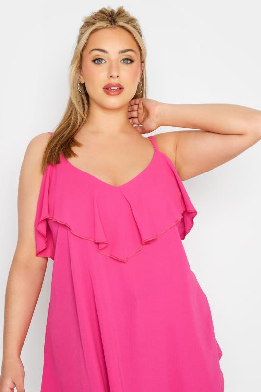LIMITED COLLECTION Curve Hot Pink Frill Cami Top 4