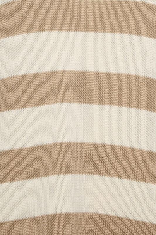 YOURS Plus Size Cream & Beige Stripe Jumper | Yours Clothing 6