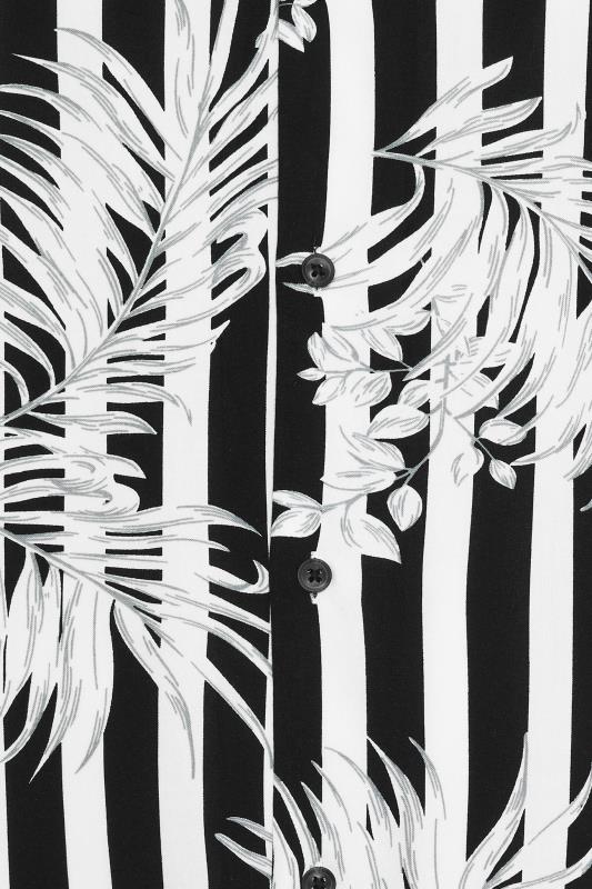 JACK & JONES Black Striped Tropical Print Resort Shirt | BadRhino 2