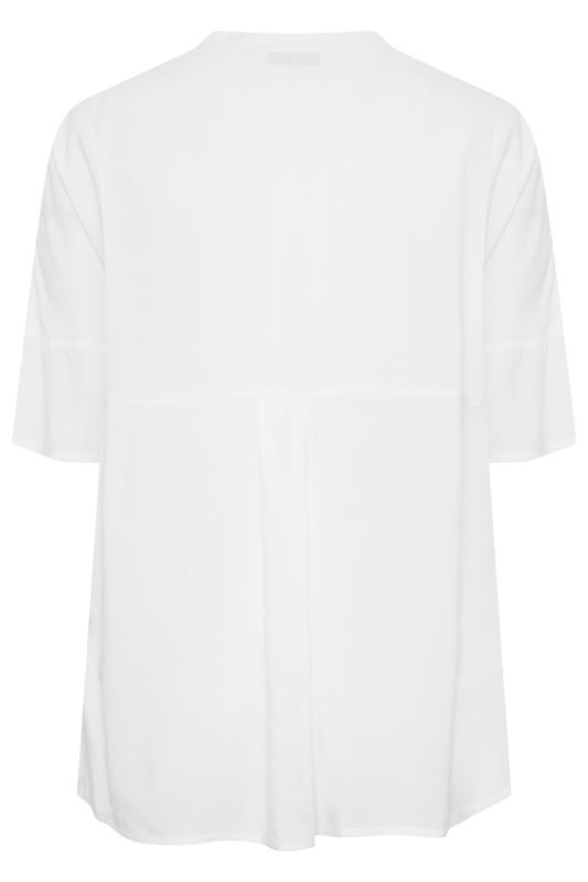 YOURS Curve Plus Size White Pleat Front Top | Yours Clothing  7