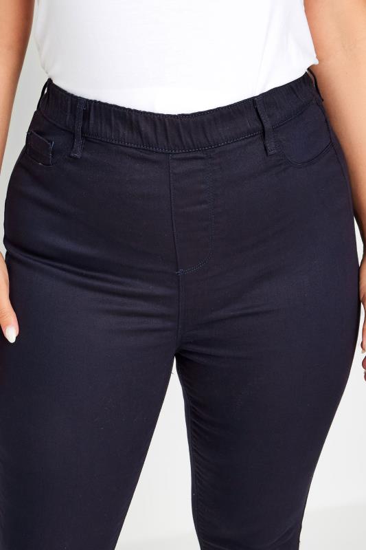 YOURS Plus Size Navy Blue Cropped Stretch GRACE Jeggings | Yours Clothing 4