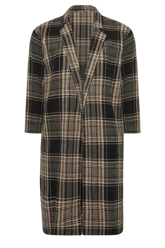 LIMITED COLLECTION Plus Size Curve Brown Check Long Duster Coat 6