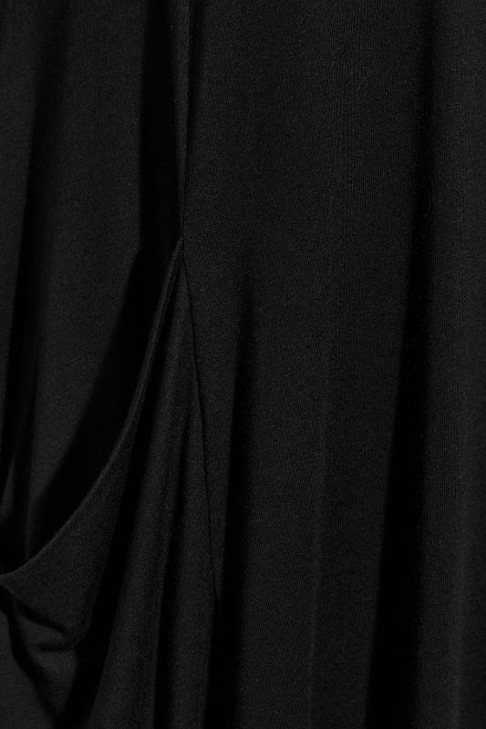 Plus Size Black Drape Pocket Dress | Yours Clothing 5