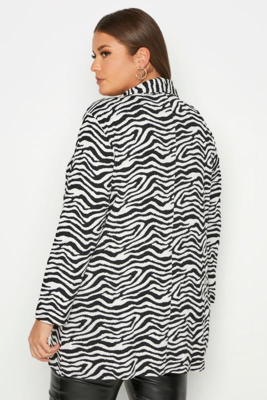 Curve Black Zebra Print Longline Blazer 3