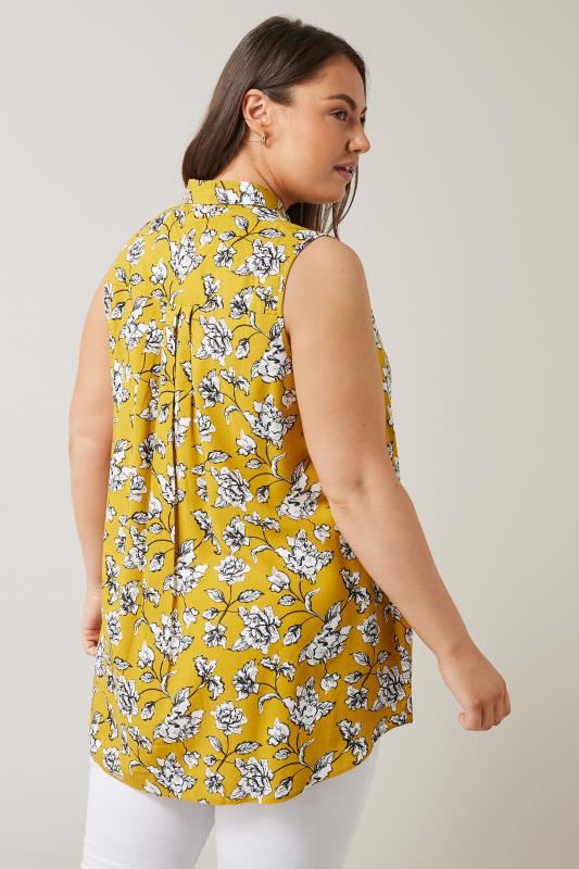 EVANS Plus Size Yellow Floral Print Tunic | Evans 3