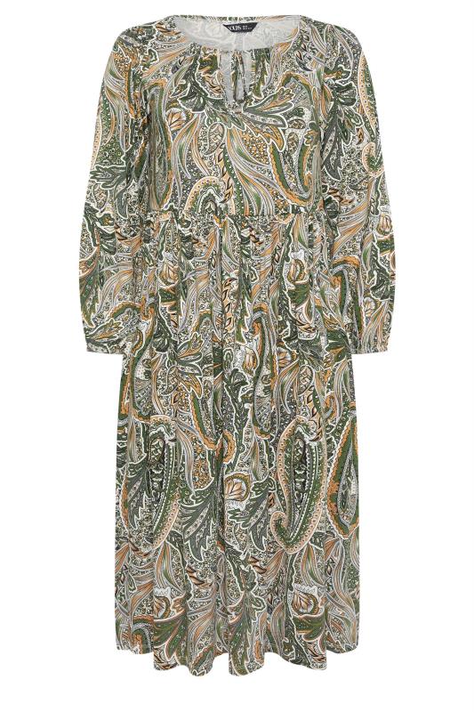YOURS Plus Size Green Paisley Print Midaxi Dress | Yours Clothing 5