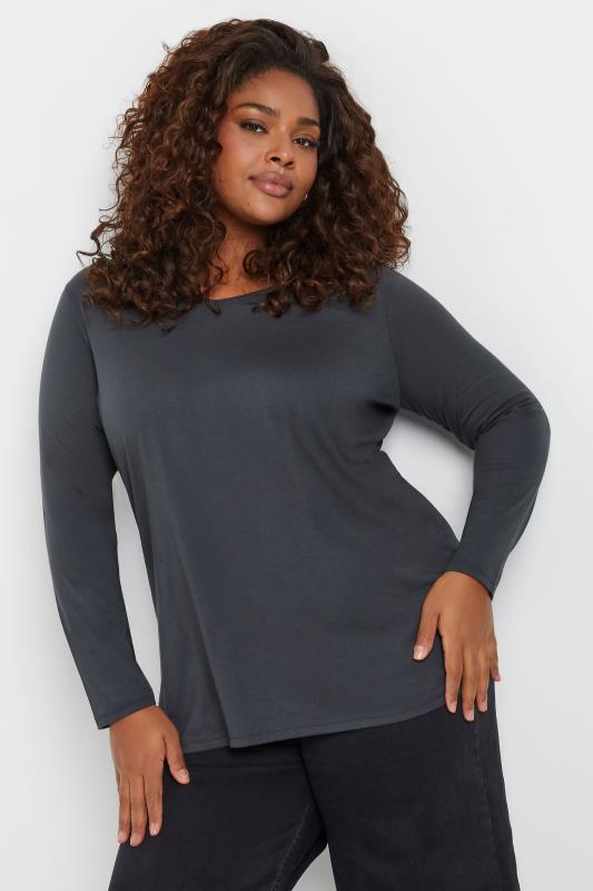 thumbnail image 2 of Cozy Ladies Plus Size Long Sleeve T-Shirt | Preshrunk Cotton Tee For Women | Available In XL To 4XL And Tons Of Colors 2 of 4