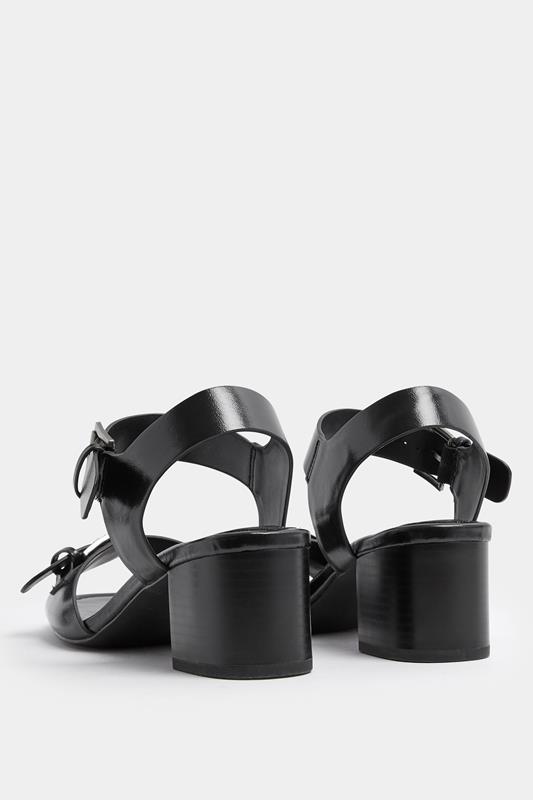 LTS Black Buckle Block Heel In Standard Fit | Long Tall Sally 5