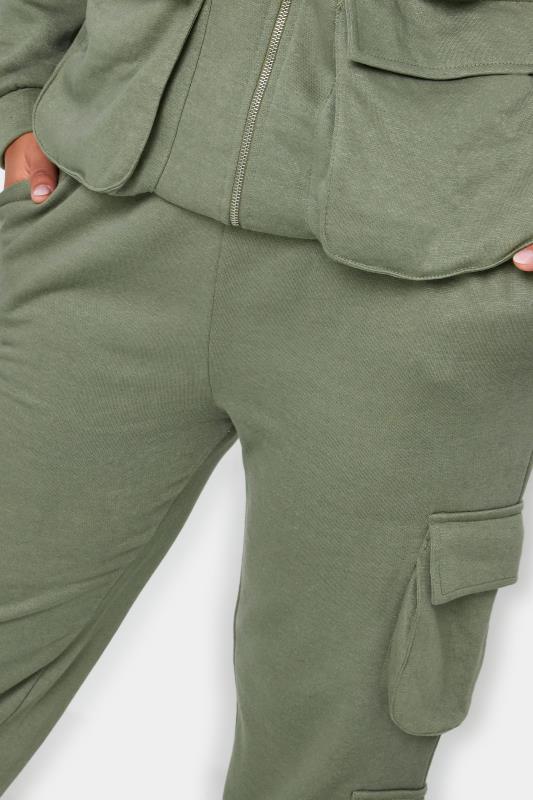 YOURS Plus Size Khaki Green Straight Leg Cargo Joggers | Yours Clothing 4