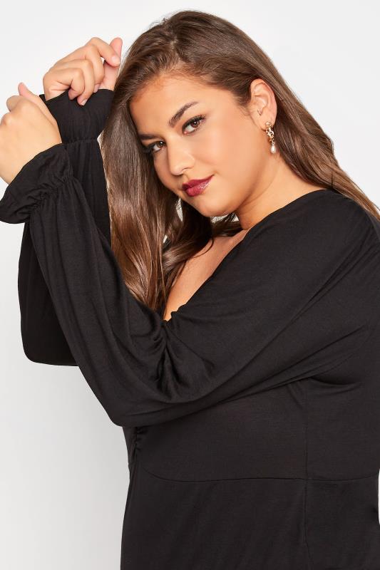 LIMITED COLLECTION Plus Size Black Ruched Top | Yours Clothing 4