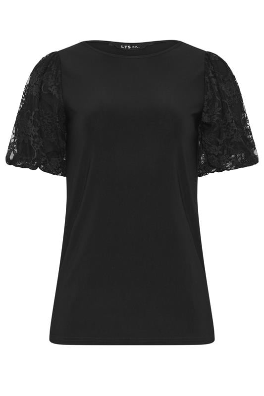 LTS Tall Women's Black Lace Sleeve T-Shirt | Long Tall Sally 5