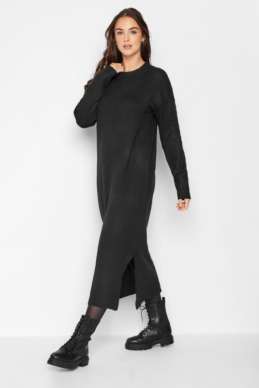 LTS Tall Women's Black Knitted Midi Dress | Long Tall Sally  1