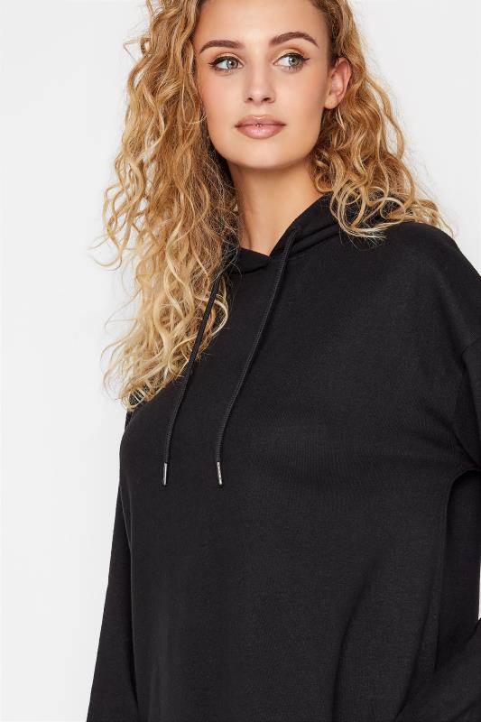 LTS Tall Black Soft Touch Longline Hoodie 3